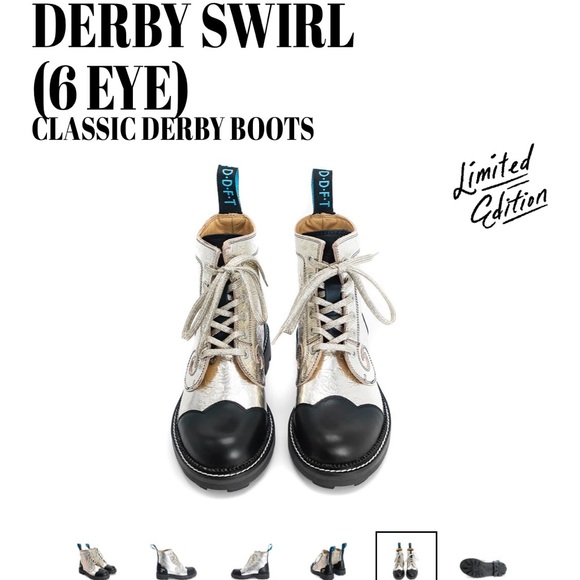 John Fluevog Limited Edition Platinum Derby Boots - Picture 5 of 16